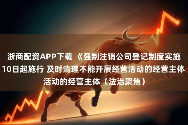 浙商配资APP下载 《强制注销公司登记制度实施办法》10月10日起施行 及时清理不能开展经营活动的经营主体(法治聚焦)